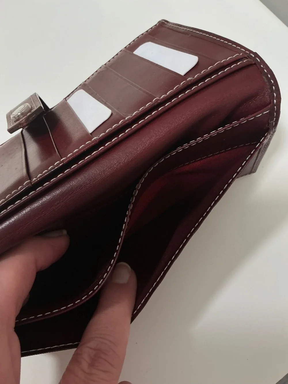 Burberry burgundy nova check nylon leather trim clutch wallet - Picture 8 of 10